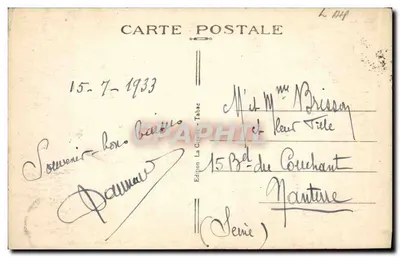 Pornichet-les-Pins (Loire-Inf.) — Vista geral tirada da Terrasse du Casi — Edição La Cigale - Tabac, série 15 — Verso