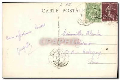 Guérande - Puerta Saint-Michel — fortaleza defendida por dos torres — editor J. Distr. París, n°72 — Reverso