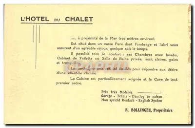 Hotel Chalet — St-Brévin-l'Océan — Caddé, wyd.-fot. — Rewers