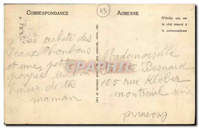 Estatua de Nossa Senhora da França e do Monsenhor Morthon — LE PLY — 35 — I.L. — Verso