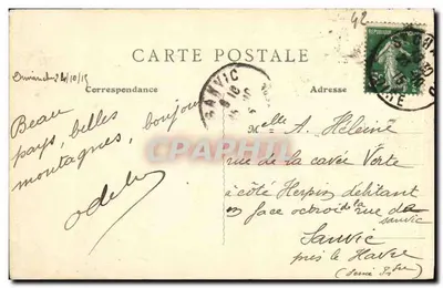 Saint-Chamond (Loire) — Przebarwienie — B. F., PARIS — Rewers