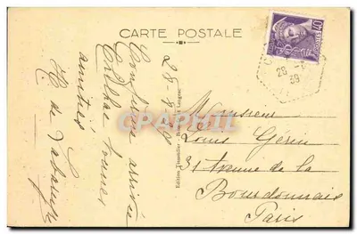 Chilhac (Haute-Loire) — Widok z Zamku i Pomnika Pamięci Zmarłych — Wydawnictwo Tissandier Langenc — Rewers