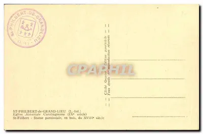 Estátua de santo Filiberto — Igreja Abbatial carolíngia — St-Philbert-de-Grand-Lieu — Verso
