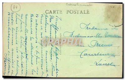 Cartolina d'epoca Vertou Il Castello L Ebeaupin Bateau — Verso