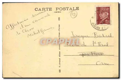 Chemellier (M.-et-L.) — Dolmen z pokrytej kamieniem — G. Arigaud wydawca — Rewers