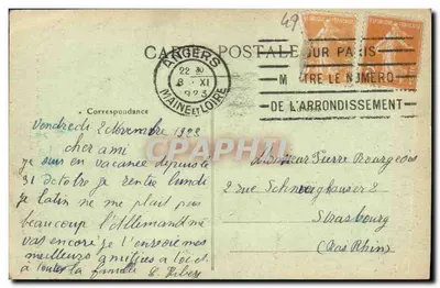 Angers — Wnętrze katedry, ołtarz, nawy, Duży ołtarz — kolekcja Lemarchand, Angers — Rewers