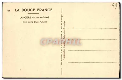 Angers — Most Basse-Chaine — Wydawnictwo Sztuki Yvon, Paryż — Rewers