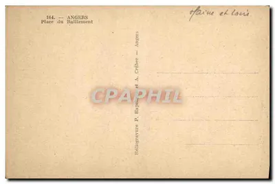 Angers — Plac Ralliement — Héliogravure P. Hapenau i A. Crébec — Rewers