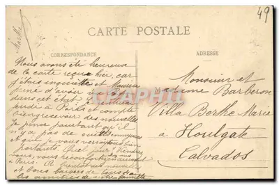 Angers - Widok z zamku na rzekę Maine - Dolna część miasta - L. V., fot. 1912 — Rewers