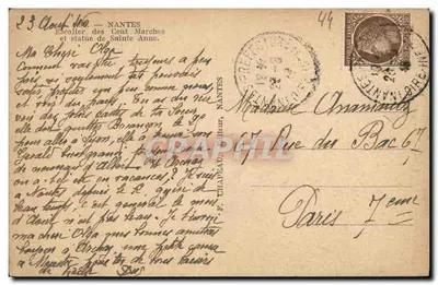 Nantes — Escada das Cem Escadas e estátua de Santa Ana — Joeb — Verso