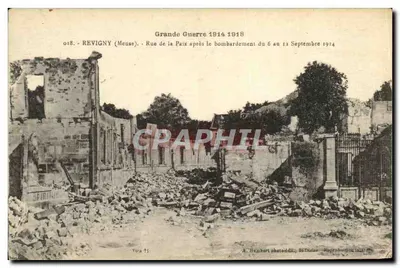 Revigny (Meuse) — Rue de la Paix após o bombardeio de 6 a 13 de setembro de 1914 — A. Humbert foto-dép. & McDiriar