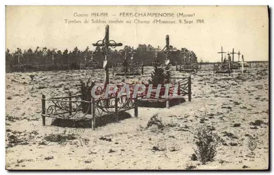 Fère-Champenoise (Marne) — Túmulos de Soldados que Caíram no Campo de Honra — E. Bonnel
