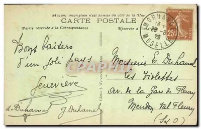 Morhange (Moselle) — Monumento e Cemitério dos Soldados Franceses que Caíram Gloriosamente na Batalha de Morhange (Agosto 1914) — Verso