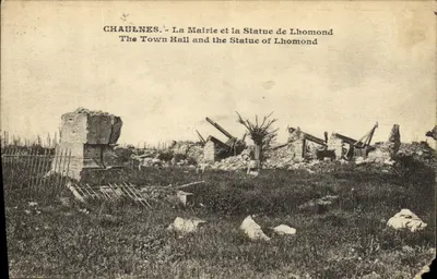 Chaulnes — A Prefeitura e a Estátua de Lhomond — Editor desconhecido, número de série não visível