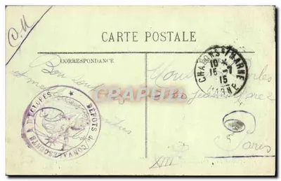 Arras — Estrecho de la guerra 1914-1915 — Depósito de convalecientes — Reverso
