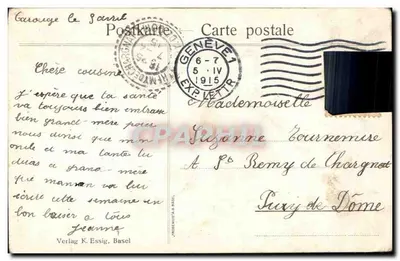 Soldats et paysannes — scène de campagne — Verlag K. Essig, Basel — Achterkant