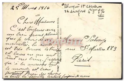 Soldado em uniforme — cartão postal de guerra — editor DIX n° 326 — Verso