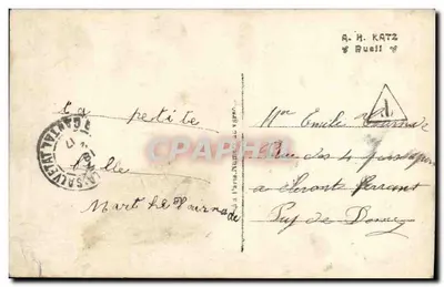 Soldado e crianças brincando — cena de guerra e brincadeira — J.K. n° 9554/4 — Verso
