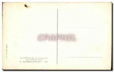 Marinhas Americanas — As Festas da Vitória 14 de julho de 1919 — Lévy Frères & Cie, Paris — Verso