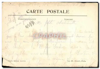 Bilhete postal antigo Militaria Guerra Lihons Le Bois etoile — Verso