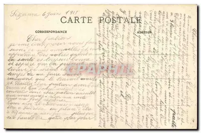 मॉन्डमेंट के किला (मार्न) — बमबारी के बाद के अवशेष, 8 सितंबर 1914 को जर्मन सेना मुख्यालय द्वारा घेरा गया — प्रकाशक: एल. बी. मारियन, सेज़न — पीछे