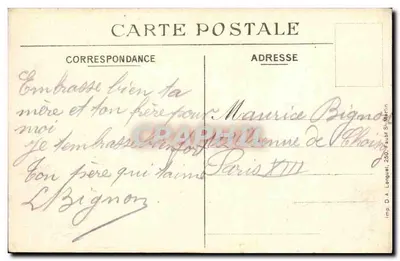 Estação de Piseardie — Ruínas após a Guerra 1914-1915 — HURRY, Rue Cavenne, Paris — Verso