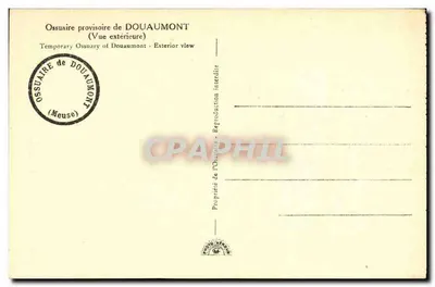 Tymczasowy oświęcony grob w Douaumont — Widok z zewnątrz — Własność oświęconego grobu — Rewers