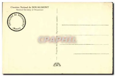 Krematorium Narodowe w Douaumont — widok na krzyże — wydawca Ossuaire de Douaumont — Rewers