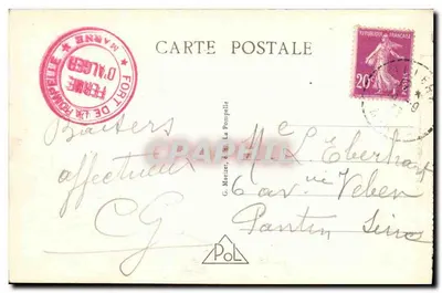 La Pompeelle - Estrada de Reims a Châlons - Marcação da fronteira da invasão alemã — Sociedade dos Amigos da Maçã da França — Verso