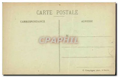 Noyon após a guerra — Rue de Paris vista da Place Cordouen — G. Campiégne, fot. em Noyon — Verso