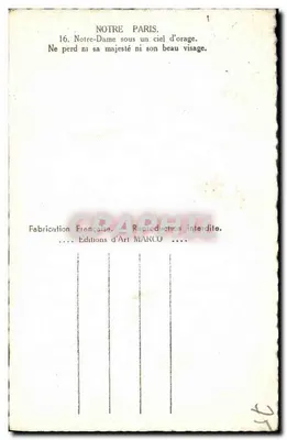 Notre-Dame van Parijs — onder een stormachtig hemel — Edities van Kunst MARCO, n°16 — Achterkant