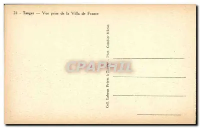 Tânger — Vista tirada da Villa de France — Lebrun Frères em Tânger — Verso