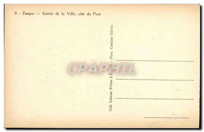 Tanger — Wejście do Miasta, strona Portu — Lebrun Frères à Tanger — Rewers