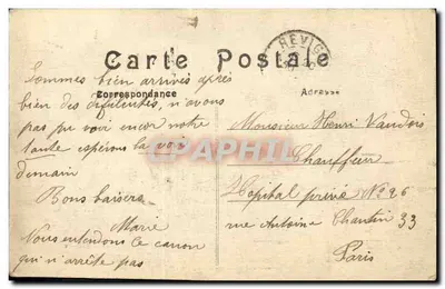 Hôtel de Ville w Reviqny (Marne) — bombardowanie 6–12 września 1914 — fot. Humbert, wyd. St-Dizier — Rewers