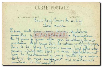 Reims w latach bombardowań 1914-18 — Rue de Clairmarais — Wydawca E. Dabets, Reims — Rewers