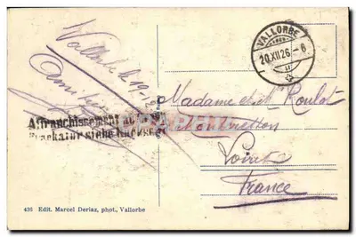 Vallorbe. Spadzista Day — widok panoramiczny — Edit. Marcel Deriaz, n°436 — Rewers