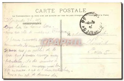Castelo de Condé — destruído pelos alemães — R.P. Paris n°141 — Verso