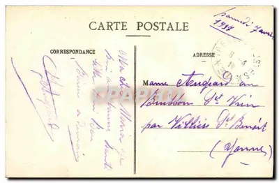 Troyes - Incêndio da Fiação Dupont, 23 Março 1916 — Vista tirada na Rue Boucher-de-Perthes — Verso