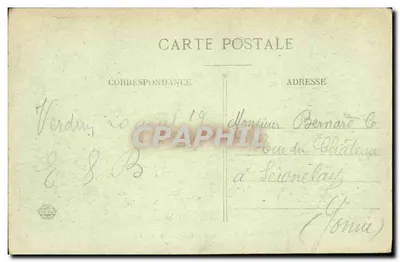 Verdun em 1916 — A rua Chevert — Editor não identificado — Verso