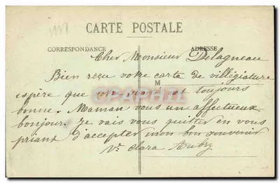 Grande Rue de MARBOTTE (Meuse) — vista após destruição — editor Stieons Polycarpe, Commercy, n° 2624 — Verso