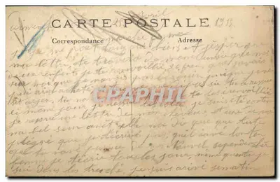 Kościół w Quesnoy — Ruiny po wojnie 1914-15 — B. B. Amiens, n°201 — Rewers