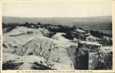 Plateau de Craonne — Um Abrigo Blindado — G. Grall e Lambert, edição Reims, n° 101
