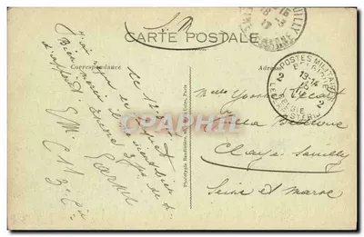 Ypres — Detalhes das ruínas após o bombardeio — Visé Paris 400, Phot. Express — Verso