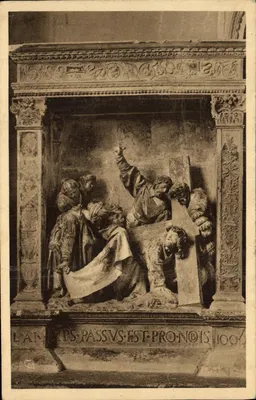 HATTONCHATEL (Meuse) - A Igreja - Painel esquerdo do retábulo atribuído a Ligier-Richier (1523)