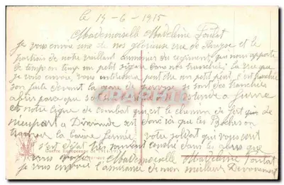 Perysse — Ein belgischer Kaplan. Ein Schutzraum besucht von Ihrer Majestät Königin Elisabeth. I.M.L. 2230. — Rückseite