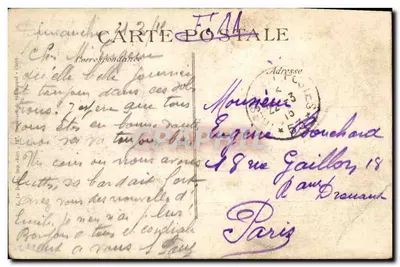 Barcy — Escritório de correios destruído pelos alemães — E.D. 7ª Série — Verso