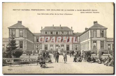 Bilhete postal antigo Militaria Instituto Nacional Profissional dos Invalidos de Guerra em Saint Maurice