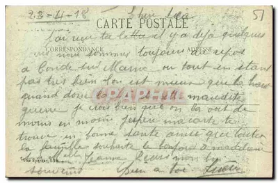 Reims nei suoi anni di bombardamenti 1914-18 — Ingresso della Rue Newbold, Faubourg de Land — Editore: C. Urban, Reims — Verso