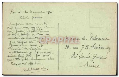 Reims nas Ruínas — após a Retirada dos Alemães — Vista Geral do Boulevard Saint-Marceaux — Edição J. Kœnery — Verso