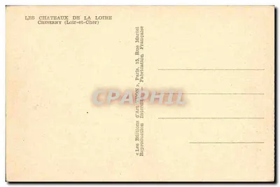 Castelo de Cheverny — Loir-et-Cher — Edições de Arte Yvon — Verso